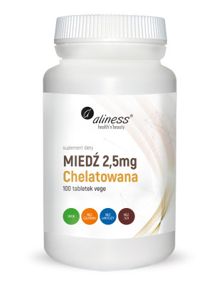 ALINESS MIEDŹ CHELATOWANA 2,5mg - 100 tabl. vege