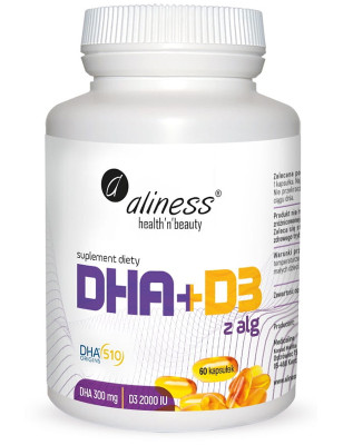 ALINESS OMEGA DHA 300mg z alg+D3 2000IU - 60 kaps