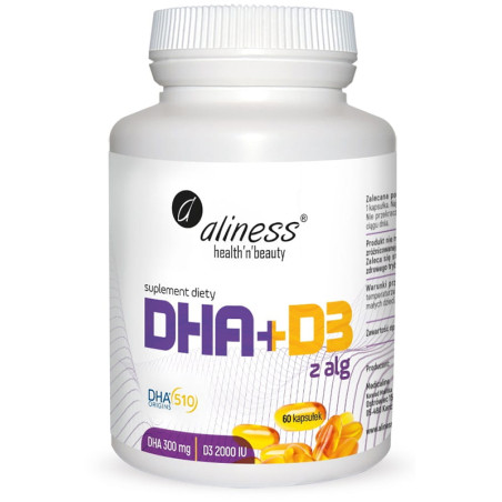 ALINESS OMEGA DHA 300mg z alg+D3 2000IU - 60 kaps