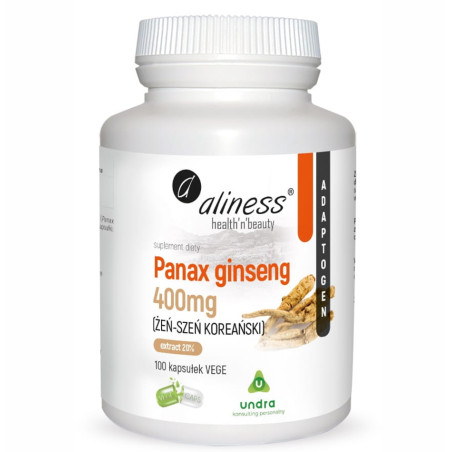 ALINESS PANAX GINSENG ŻEŃ-SZEŃ KOR. 20% 400mg-100k