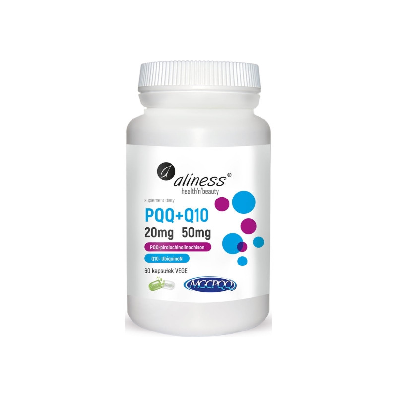 ALINESS PQQ MGCPQQ® 20mg+Q10 50mg - 60kaps ALINESS PQQ MGCPQQ® 20mg+Q10 50mg - 60kaps