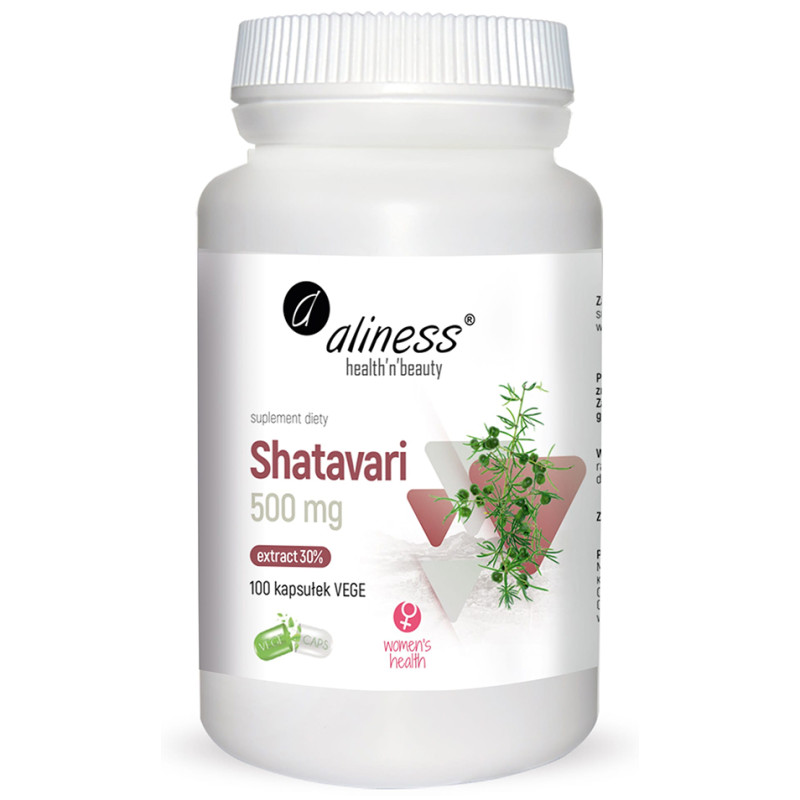 ALINESS SHATAVARI 30% 500mg - 100kaps vege ALINESS SHATAVARI 30% 500mg - 100kaps vege