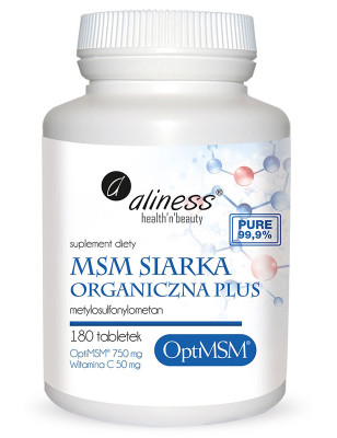 ALINESS SIARKA ORGANICZNA OPTI MSM 180 vege tabl