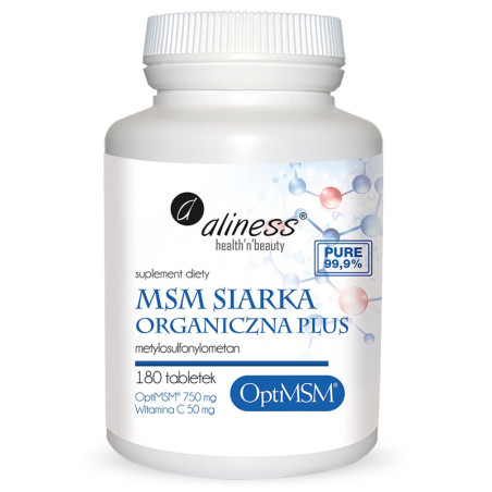 ALINESS SIARKA ORGANICZNA OPTI MSM 180 vege tabl