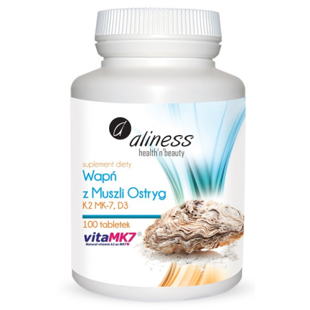 ALINESS WAPŃ Z MUSZLI OSTRYG z K2 i D3 - 100 tabl