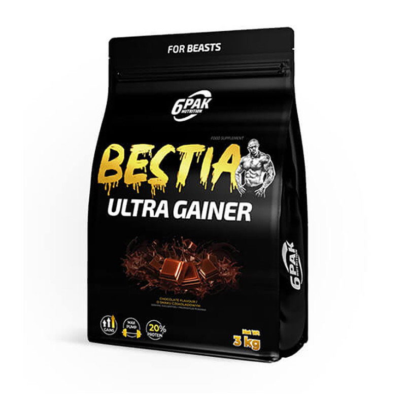 6PAK BESTIA ULTRA GAINER 3000g chocolate