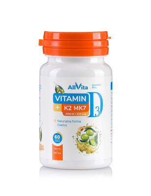 ALLVITA VITAMIN D3 2000IU+K2 120mcg - 60kaps