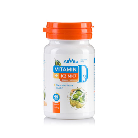 ALLVITA VITAMIN D3 2000IU+K2 120mcg - 60kaps