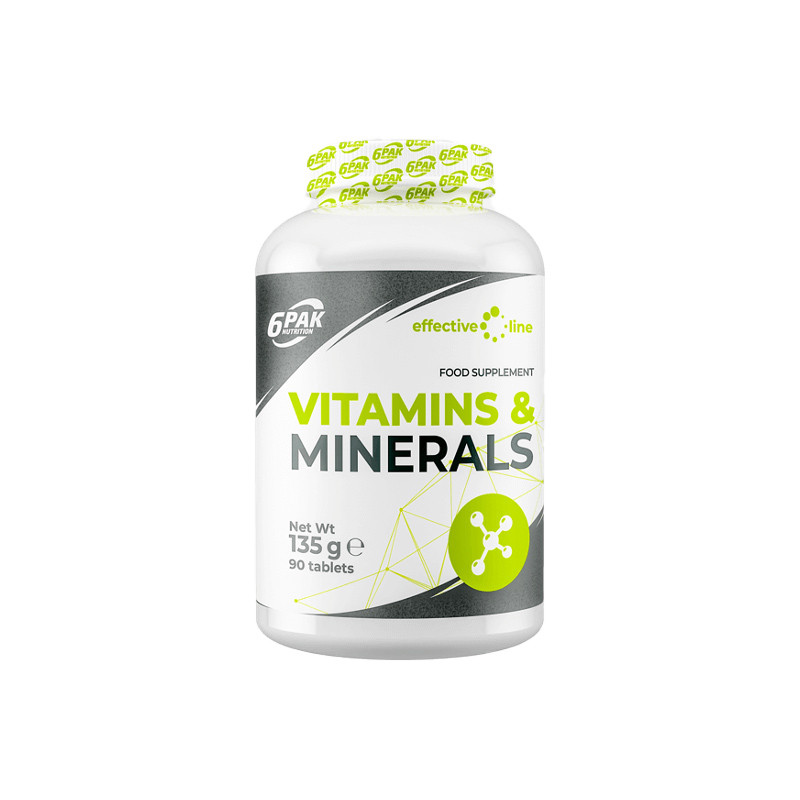 6PAK VITAMINS & MINERALS 1000mg - 90tabl