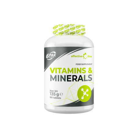 6PAK VITAMINS & MINERALS 1000mg - 90tabl