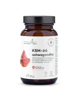 AURA ASHWAGANDHA KSM-66 korzeń 450mg - 60 kaps