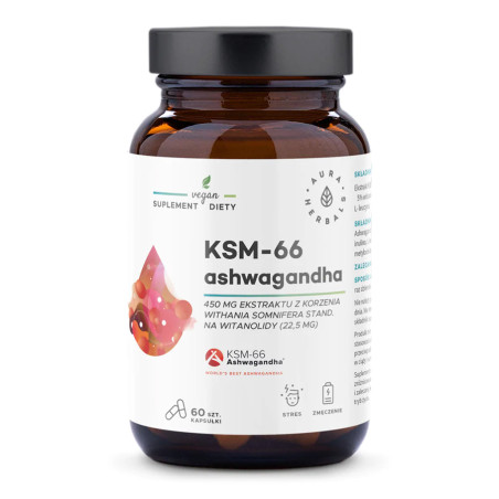 AURA ASHWAGANDHA KSM-66 korzeń 450mg - 60 kaps