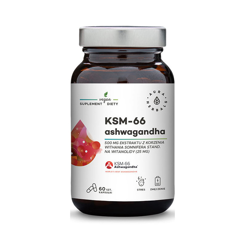 AURA ASHWAGANDHA KSM-66 KORZEŃ 500mg-60kaps AURA ASHWAGANDHA KSM-66 KORZEŃ 500mg-60kaps