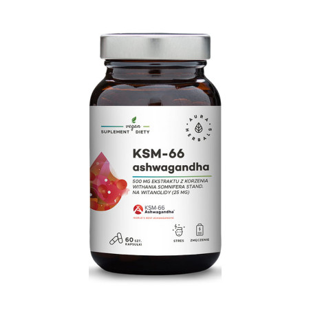 AURA ASHWAGANDHA KSM-66 KORZEŃ 500mg-60kaps