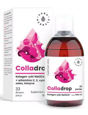 AURA COLLADROP kolagen rybi w płynie+vit.c 500ml