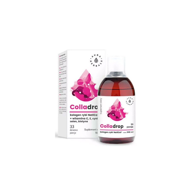 AURA COLLADROP kolagen rybi w płynie+vit.c 500ml AURA COLLADROP kolagen rybi w płynie+vit.c 500ml