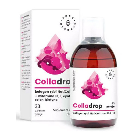 AURA COLLADROP kolagen rybi w płynie+vit.c 500ml