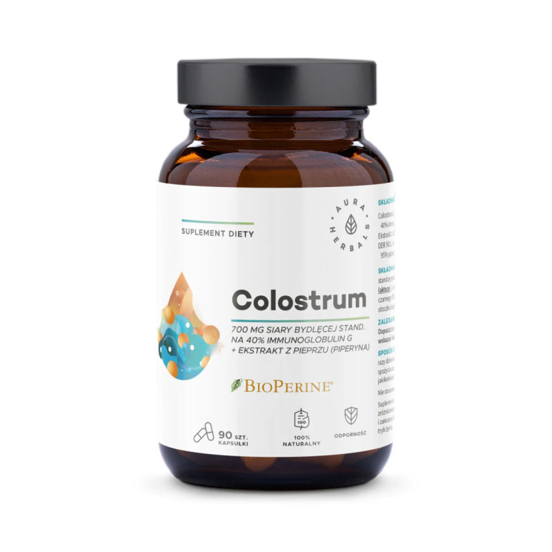 AURA COLOSTRUM 700mg + BIOPERINE 90kaps AURA COLOSTRUM 700mg + BIOPERINE 90kaps