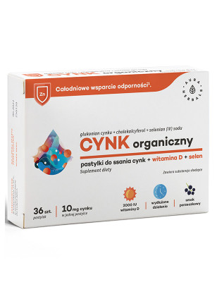 AURA CYNK ORGANICZNY 10mg+WIT. D3+SELEN - 36tabl