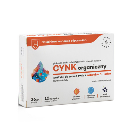 AURA CYNK ORGANICZNY 10mg+WIT. D3+SELEN - 36tabl