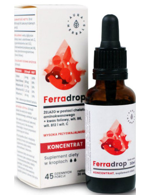 AURA FERRADROP- żelazo+kwas foliowy 30ml