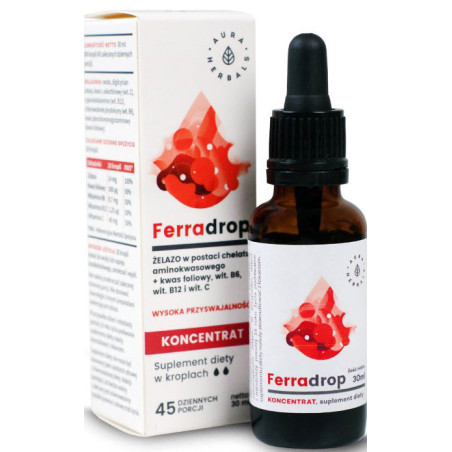 AURA FERRADROP- żelazo+kwas foliowy 30ml