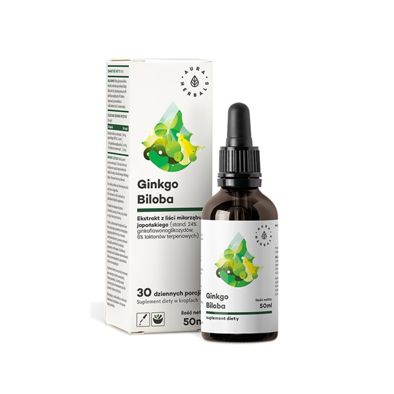 AURA GINKGO BILOBA ekstr. Miłorząb Japoński-50 ml AURA GINKGO BILOBA ekstr. Miłorząb Japoński-50 ml