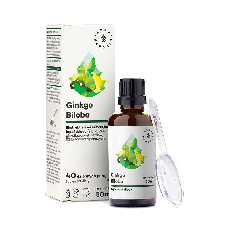 AURA GINKGO BILOBA eks.Mił.Jap.50:1 45mg-50ml AURA GINKGO BILOBA eks.Mił.Jap.50:1 45mg-50ml