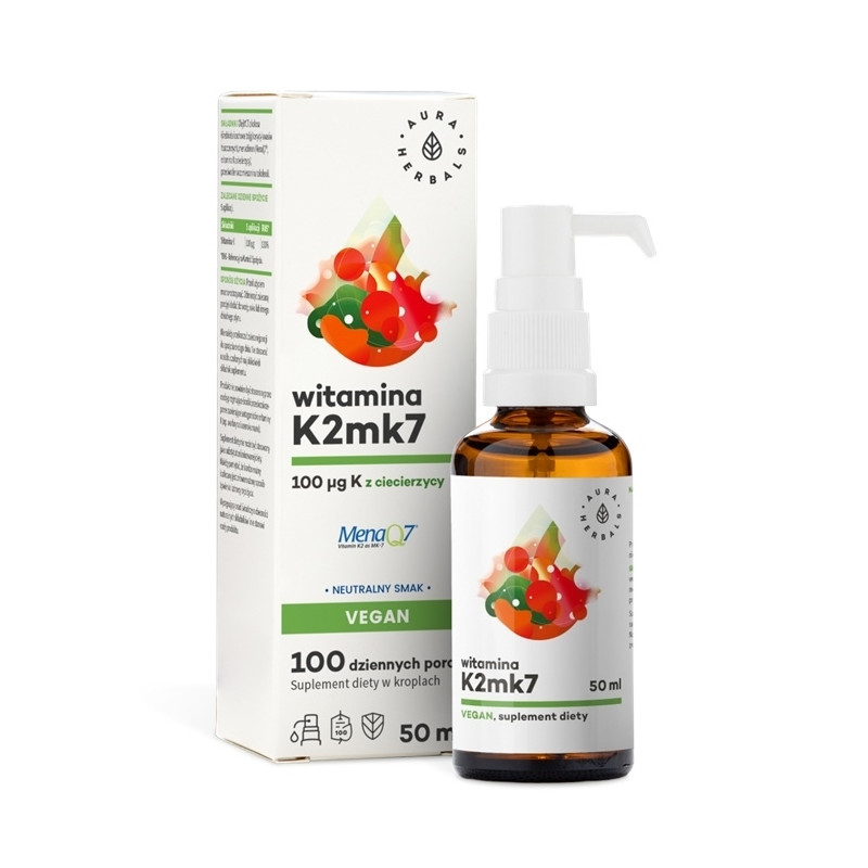 AURA WITAMINA K2 100 mcg Vegan krople 50ml AURA WITAMINA K2 100 mcg Vegan krople 50ml