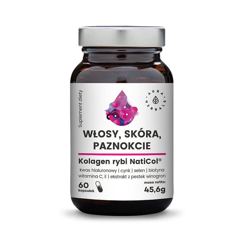 AURA KOLAGEN RYBI NATICOL włosy skóra pazn- 60kaps AURA KOLAGEN RYBI NATICOL włosy skóra pazn- 60kaps