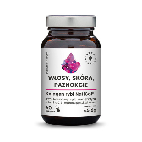 AURA KOLAGEN RYBI NATICOL włosy skóra pazn- 60kaps