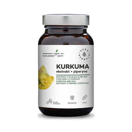 AURA KURKUMA EKSTRAKT+PIPERYNA 60kaps