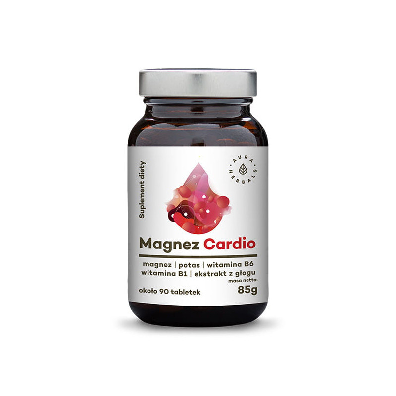AURA MAGNEZ CARDIO+EKS Z GŁOGU+POTAS+B1+B6- 90tabl AURA MAGNEZ CARDIO+EKS Z GŁOGU+POTAS+B1+B6- 90tabl