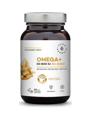 AURA OMEGA+WITAMINA D3 800IU dla dzieci 60kaps