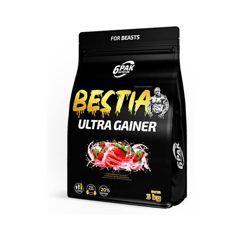 6PAK BESTIA ULTRA GAINER 3000g strawberry