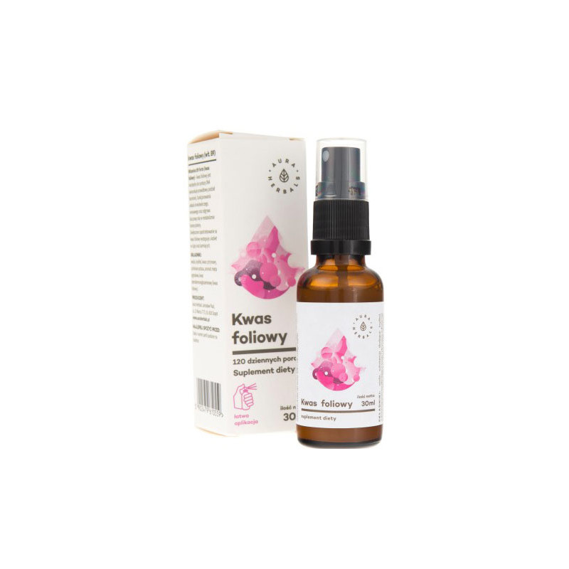 AURA WITAMINA B9 kwas foliowy 30ml aerozol AURA WITAMINA B9 kwas foliowy 30ml aerozol