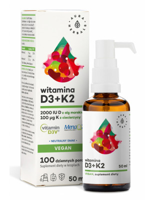 AURA WITAMINA D3 2000IU+ K2 - 50ml vegan