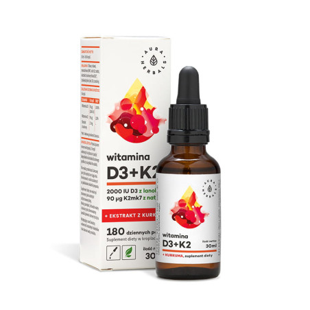 AURA WITAMINA D3(2000IU)+K2MK7+eks z kurkumy-30ml