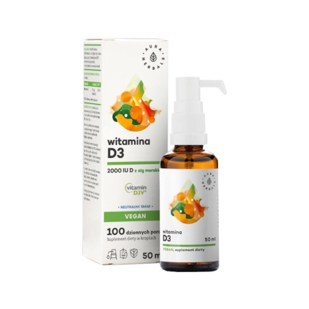 AURA WITAMINA D3 2000IU Vegan krople 50ml