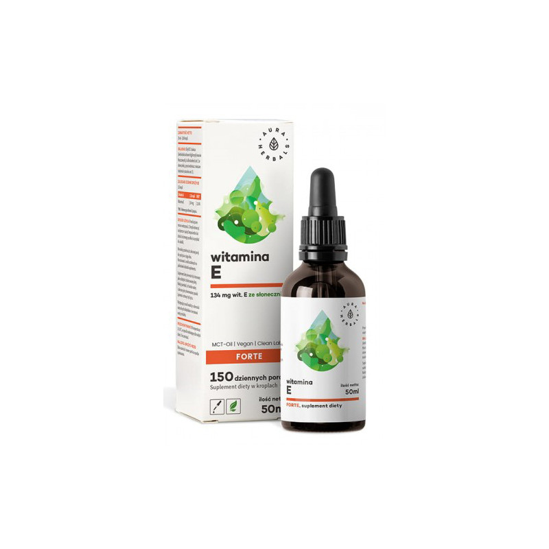AURA WITAMINA E FORTE 200IU MCT OIL 50ml krople AURA WITAMINA E FORTE 200IU MCT OIL 50ml krople