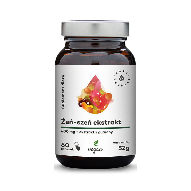 AURA ŻEŃ-SZEŃ KOREAŃSKI EKSTRAKT 400mg+GUARANA-60k AURA ŻEŃ-SZEŃ KOREAŃSKI EKSTRAKT 400mg+GUARANA-60k