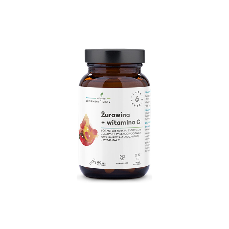 AURA ŻURAWINA 800mg+WITAMINA C - 60kaps AURA ŻURAWINA 800mg+WITAMINA C - 60kaps
