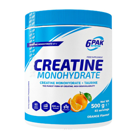 6PAK CREATINE MONOHYDRATE 500g jar Lemon