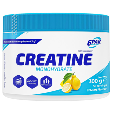 6PAK CREATINE MONOHYDRATE 300g Lemon