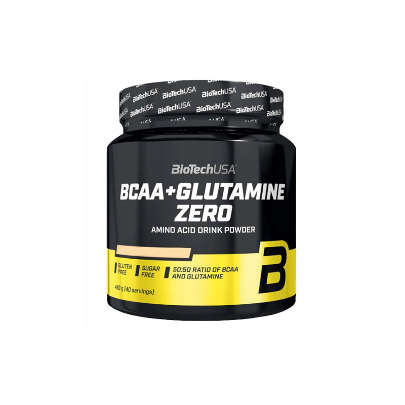 BIOTECH BCAA+GLUTAMINE ZERO 480g peach ice tea BIOTECH BCAA+GLUTAMINE ZERO 480g peach ice tea