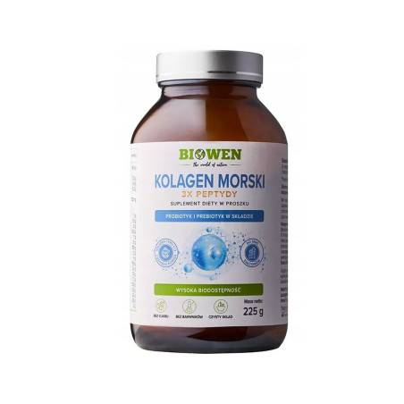 BIOWEN KOLAGEN MORSKI 3 x Peptydy - 225 g