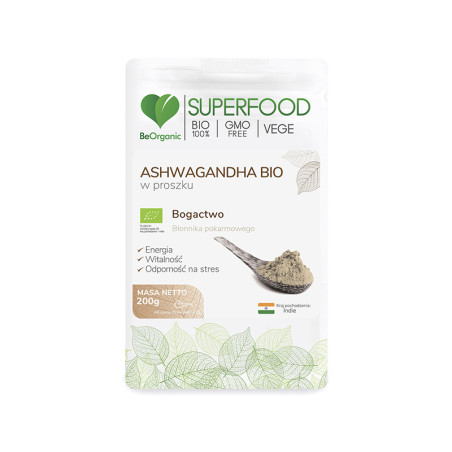 BEORGANIC ASHWAGANDHA BIO W PROSZKU - 200g