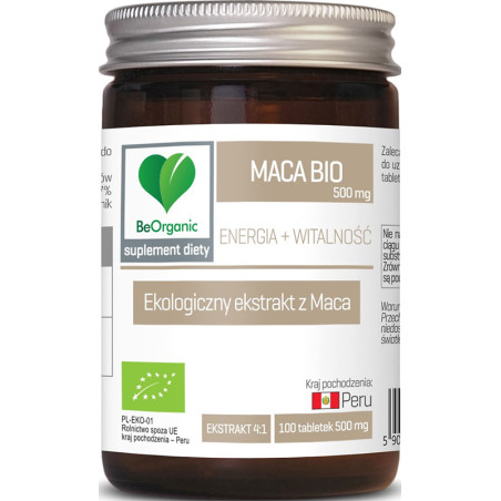 BEORGANIC MACA BIO 500mg - 100tabl