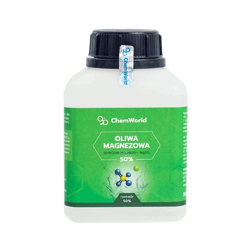 CHEMWORLD OLIWA MAGNEZOWA 50% (siarczan) 500ml ZIE CHEMWORLD OLIWA MAGNEZOWA 50% (siarczan) 500ml ZIE