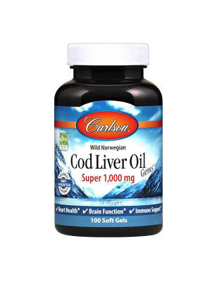 CARLSON LABS WILD NOR. COD LIVER OIL 1000mg-100sof